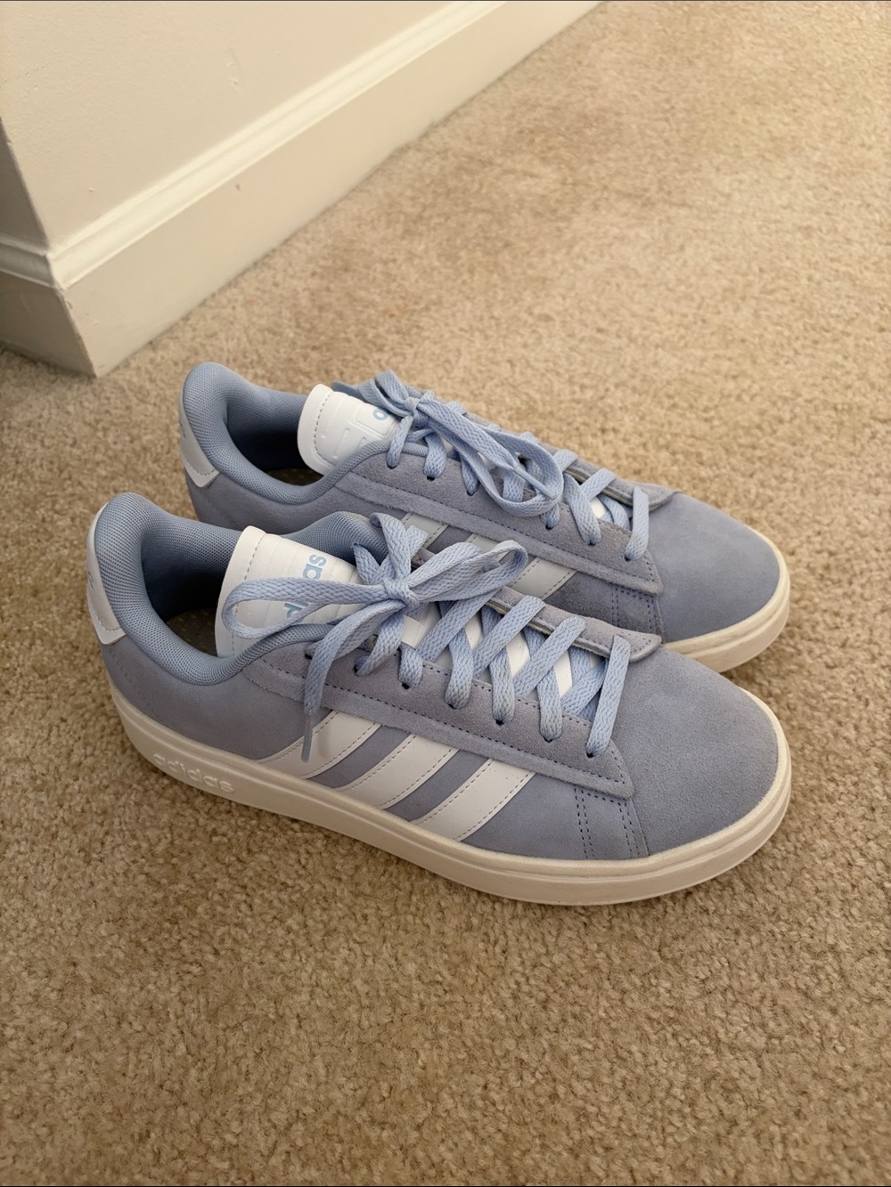 adidas Women's Light Blue Suede Low-Top Sneakers